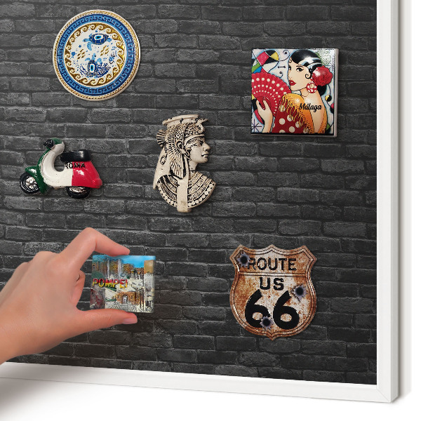 Tablero magnético metálico para souvenirs en color blanco Muro de ladrillo