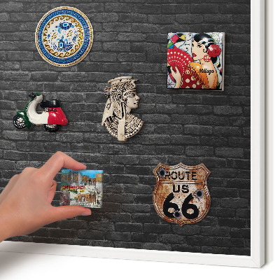 Tablero magnético metálico para souvenirs en color blanco Muro de ladrillo