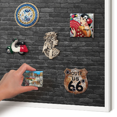 Tablero magnético metálico para souvenirs en color blanco Muro de ladrillo