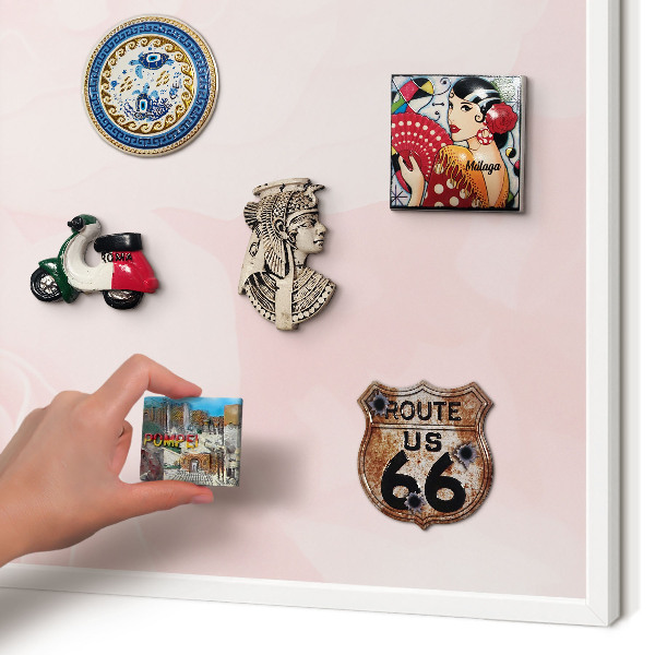 Tablero magnético de pared para imanes con marco blanco Rosa delicado