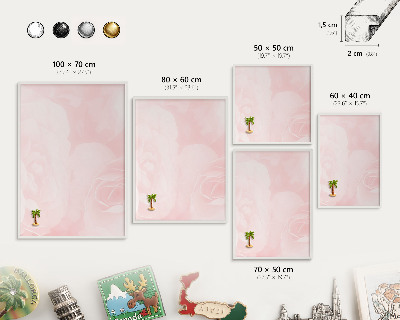 Tablero magnético de pared para imanes con marco blanco Rosa delicado