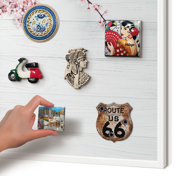 Tablero magnético metálico para souvenirs en color blanco Elegancia floreciente