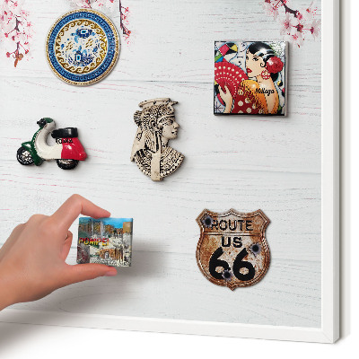 Tablero magnético metálico para souvenirs en color blanco Elegancia floreciente