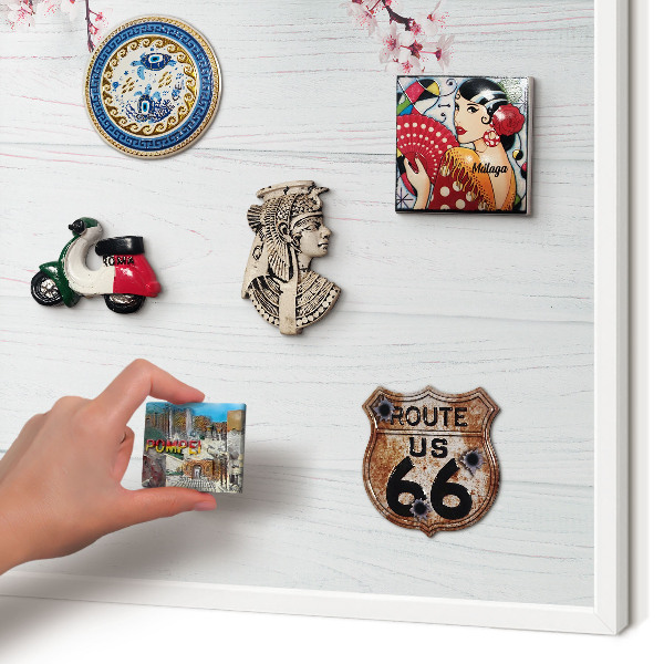 Tablero magnético metálico para souvenirs en color blanco Elegancia floreciente