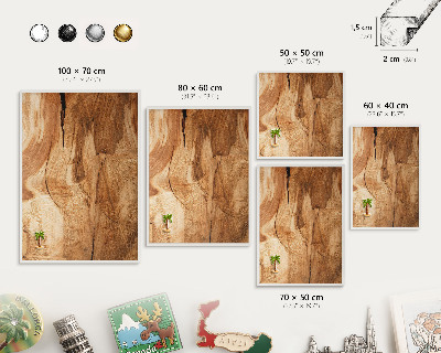 Tablero magnético metálico para souvenirs en color blanco Madera natural