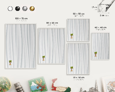 Tablero magnético de pared para imanes con marco blanco Ondas blancas