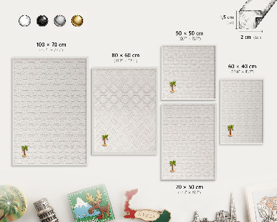 Tablero magnético de pared para imanes con marco blanco Ondas suaves