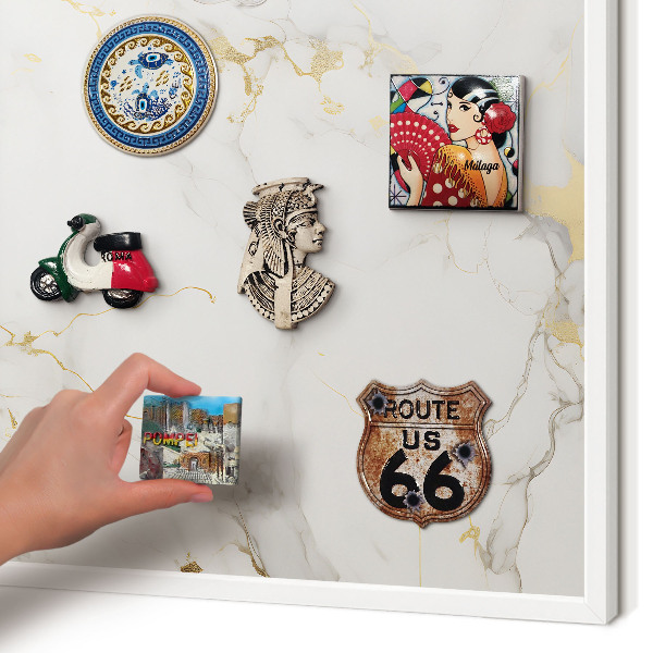 Tablero magnético de pared para imanes con marco blanco Elegancia delicada