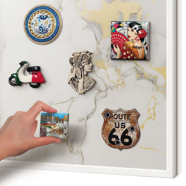 Tablero magnético de pared para imanes con marco blanco Elegancia delicada