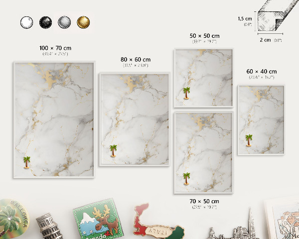 Tablero magnético de pared para imanes con marco blanco Elegancia delicada