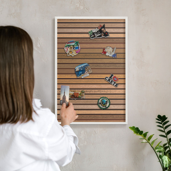 Tablero magnético de pared para imanes con marco blanco Cinturones térmicos
