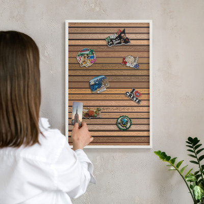 Tablero magnético de pared para imanes con marco blanco Cinturones térmicos