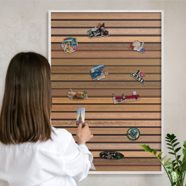 Tablero magnético de pared para imanes con marco blanco Cinturones térmicos