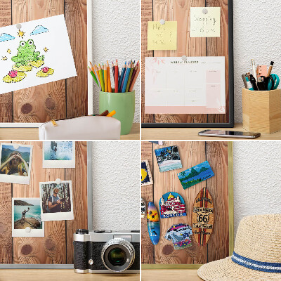 Tablero magnético de pared para imanes con marco blanco Tablas de madera