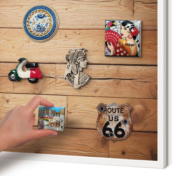 Tablero magnético metálico para souvenirs en color blanco Tablas de madera