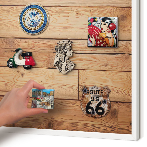 Tablero magnético metálico para souvenirs en color blanco Tablas de madera