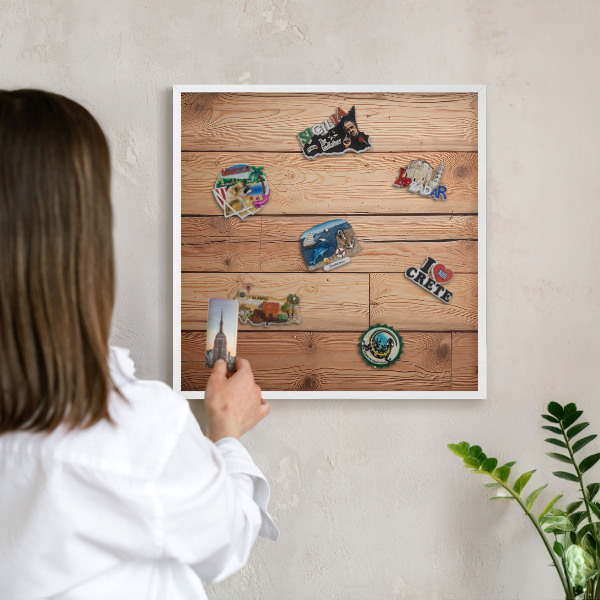 Tablero magnético metálico para souvenirs en color blanco Tablas de madera