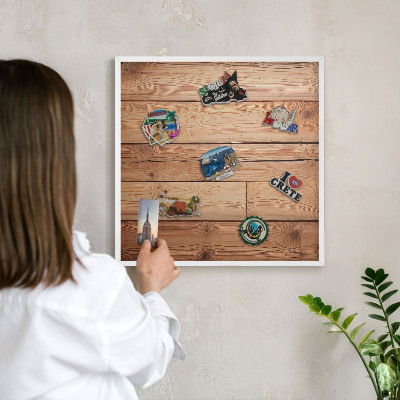 Tablero magnético metálico para souvenirs en color blanco Tablas de madera