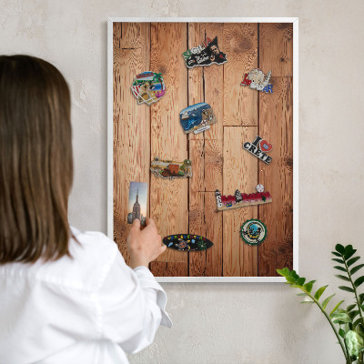 Tablero magnético metálico para souvenirs en color blanco Tablas de madera