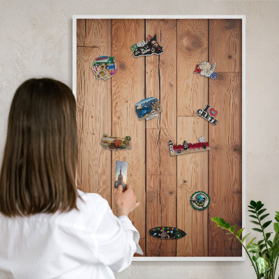 Tablero magnético metálico para souvenirs en color blanco Tablas de madera