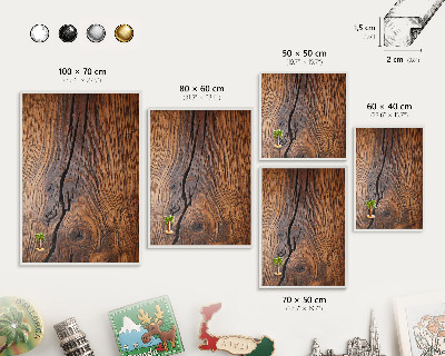 Tablero magnético de pared para imanes con marco blanco Textura de madera