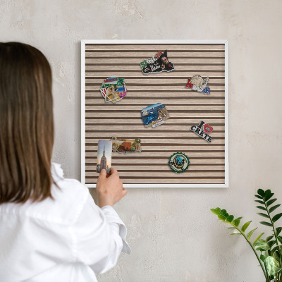 Tablero magnético metálico para souvenirs en color blanco Estructura tranquila