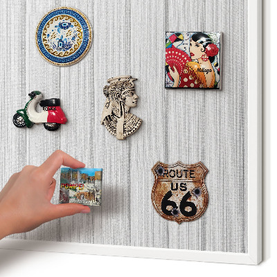 Tablero magnético de pared para imanes con marco blanco Rayas minimalistas