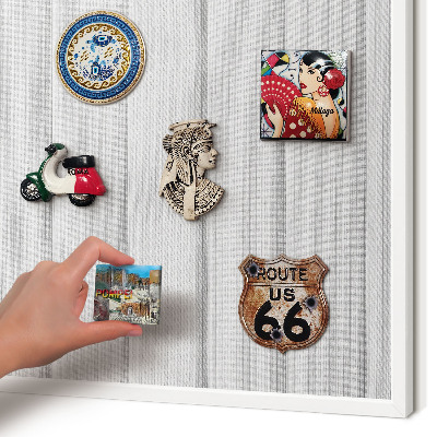 Tablero magnético de pared para imanes con marco blanco Rayas minimalistas
