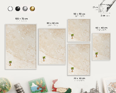 Tablero magnético de pared para imanes con marco blanco Mármol delicado