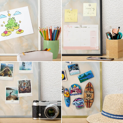 Tablero magnético metálico para souvenirs en color blanco Elegancia sutil