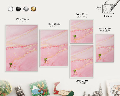Tablero magnético de pared para imanes con marco blanco Elegancia rosa