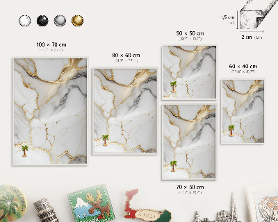 Tablero magnético de pared para imanes con marco blanco Mármol abstracto