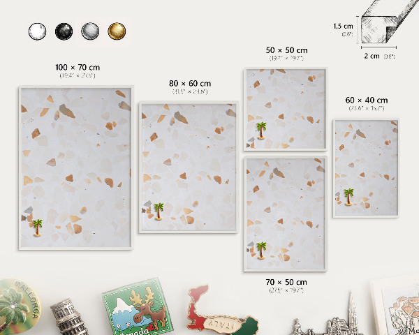 Tablero magnético metálico para souvenirs en color blanco Mosaico cálido