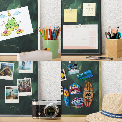 Tablero magnético de pared para imanes con marco blanco Profundidad verde
