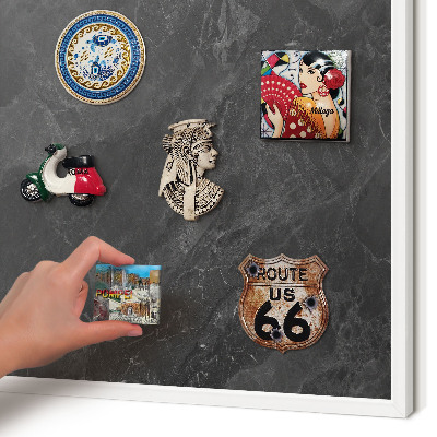 Tablero magnético metálico para souvenirs en color blanco Elegancia gris