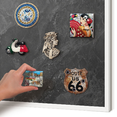 Tablero magnético metálico para souvenirs en color blanco Elegancia gris