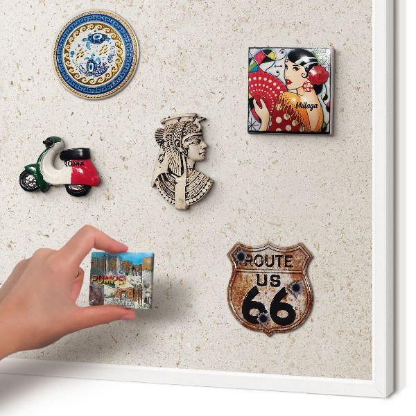 Tablero magnético de pared para imanes con marco blanco Fondo delicado