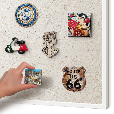 Tablero magnético de pared para imanes con marco blanco Fondo delicado