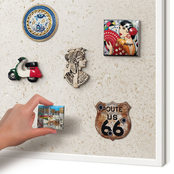 Tablero magnético de pared para imanes con marco blanco Fondo delicado