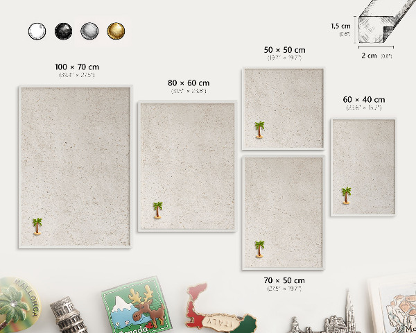 Tablero magnético de pared para imanes con marco blanco Fondo delicado