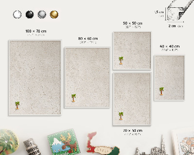 Tablero magnético de pared para imanes con marco blanco Fondo delicado