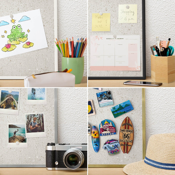 Tablero magnético metálico para souvenirs en color blanco Elegancia sutil