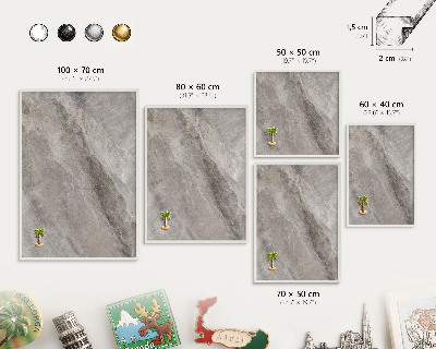 Tablero magnético metálico para souvenirs en color blanco Textura de piedra