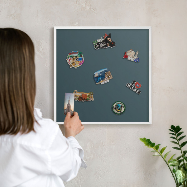 Tablero magnético metálico para souvenirs en color blanco Turquesa