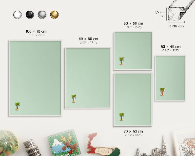 Tablero magnético de pared para imanes con marco blanco Verde menta