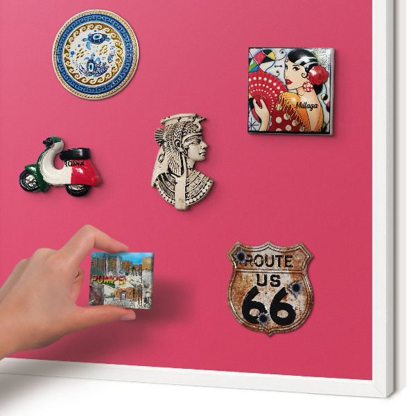 Tablero magnético de pared para imanes con marco blanco Rosa energía