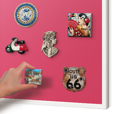 Tablero magnético de pared para imanes con marco blanco Rosa energía