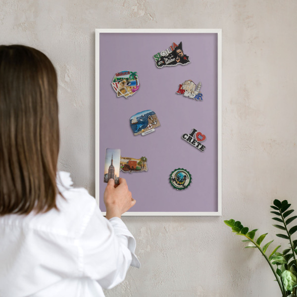 Tablero magnético metálico para souvenirs en color blanco Morado lila