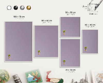 Tablero magnético metálico para souvenirs en color blanco Morado lila