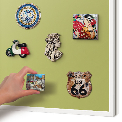 Tablero magnético de pared para imanes con marco blanco Verde vintage